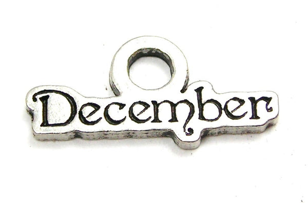 December Outlined Genuine American Pewter Charm