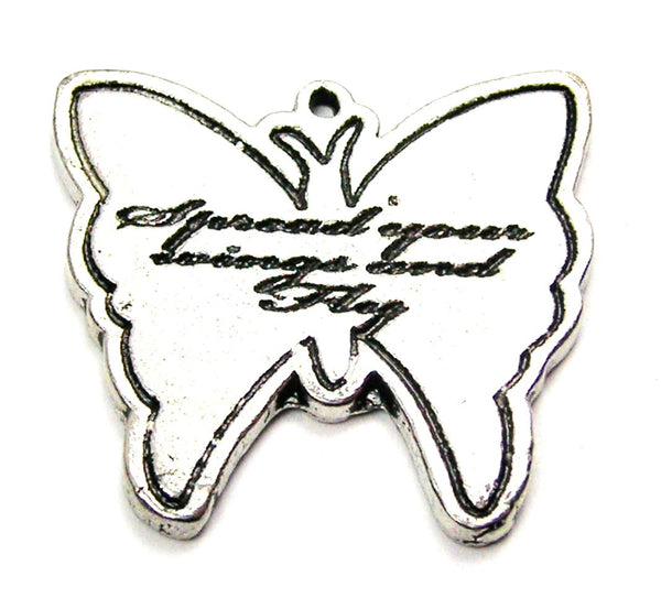 Spread Your Wings And Fly Butterfly Genuine American Pewter Charm