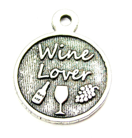 Wine Lover Genuine American Pewter Charm