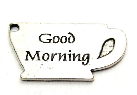 Good Morning Coffee Cup Genuine American Pewter Charm