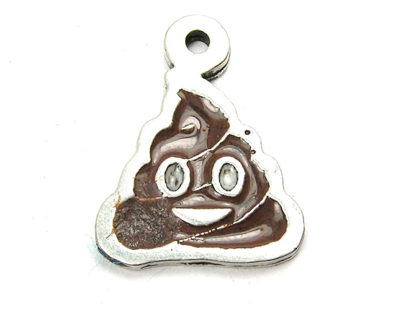 Hand Painted Poop Emoji Genuine American Pewter Charm