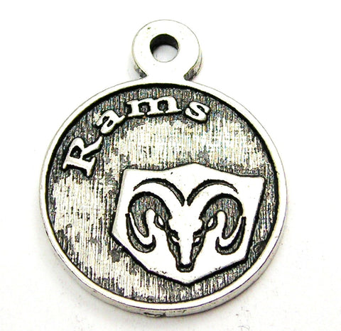 Rams Circle Genuine American Pewter Charm