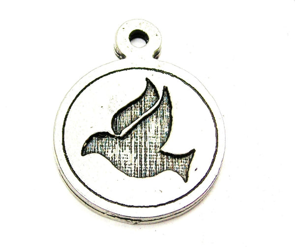 Dove Circle Genuine American Pewter Charm