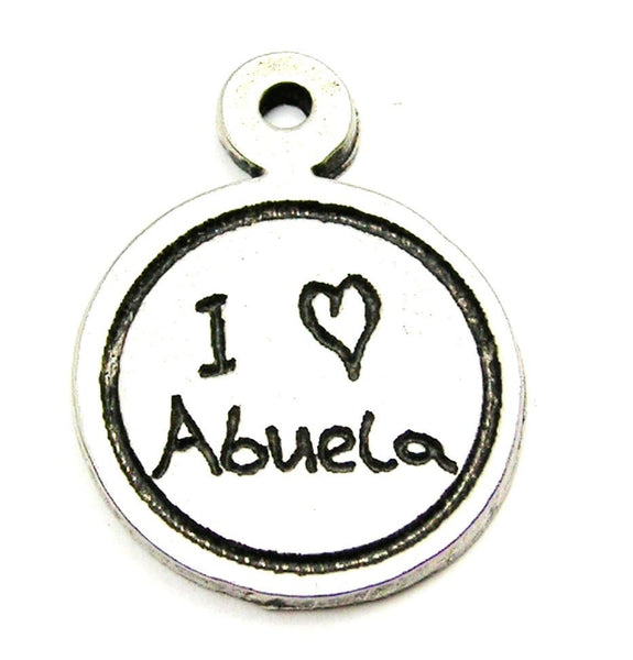 I Love Abuela Child Handwriting Genuine American Pewter Charm