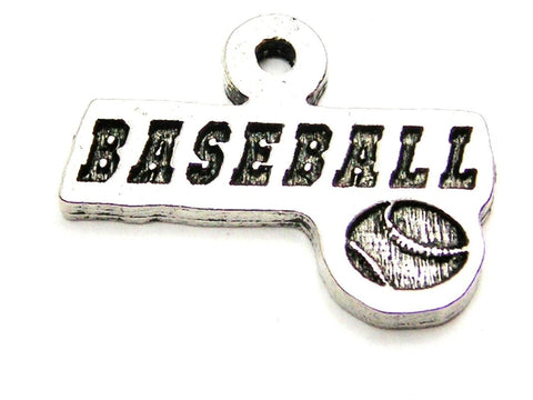 Baseball Tab With Baseball Genuine American Pewter Charm