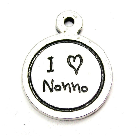 I Love Nonno Child Handwriting Genuine American Pewter Charm