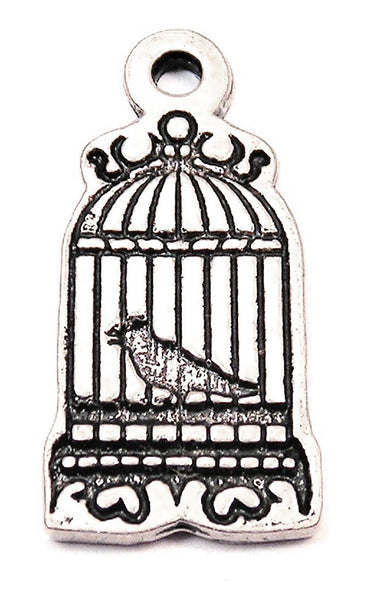 Caged Bird Genuine American Pewter Charm