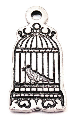 Caged Bird Genuine American Pewter Charm