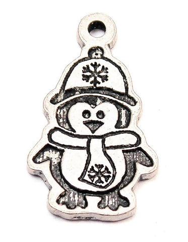 Bundled Up Penguin Genuine American Pewter Charm