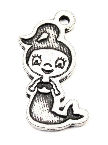 Baby Mermaid Genuine American Pewter Charm