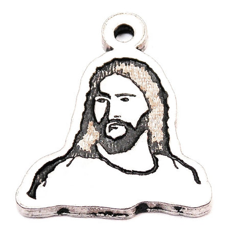 Side Look Jesus Portrait Genuine American Pewter Charm