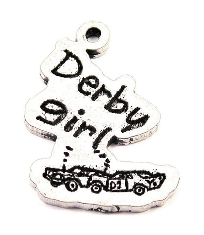 Derby Girl With Cars Genuine American Pewter Charm