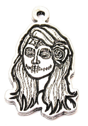 Modern Calavera Genuine American Pewter Charm