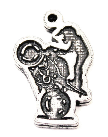 Guy On Dirt Bike Genuine American Pewter Charm