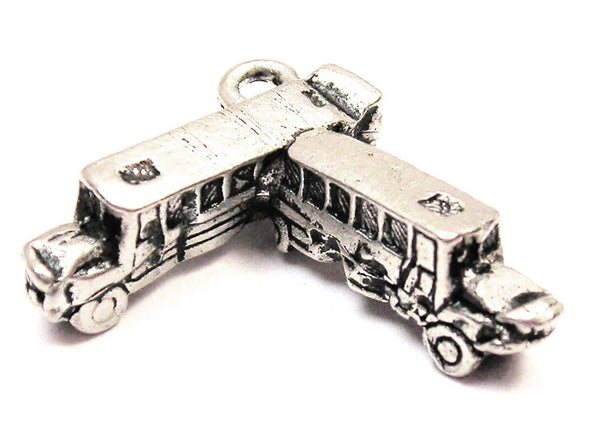 Demolition Derby Buses Genuine American Pewter Charm