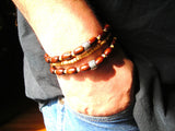 Men's Wood Beaded Bracelet Set of Three