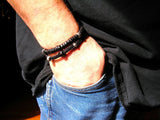 Men's Black Beaded Bracelet Set of Two