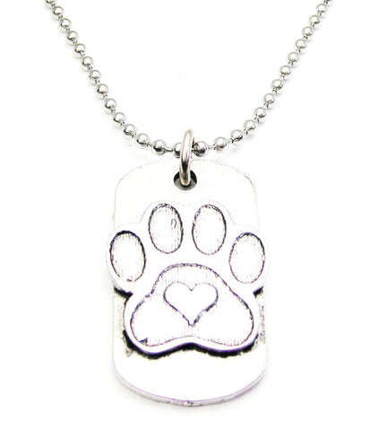 Paw Print Catalog Dog Tag Necklace