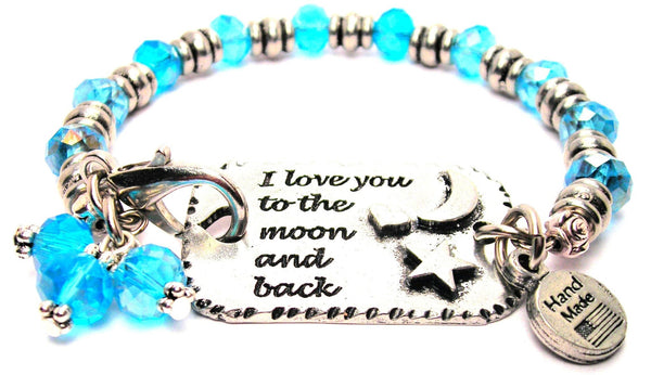 I love you to the moon and back bracelet, I love you bracelet, love bracelet, love expression bracelet