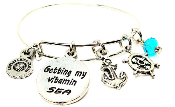 Getting My Vitamin Sea Anchor Ships Wheel Aqua Blue Bangle Bracelet