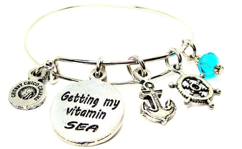 Getting My Vitamin Sea Anchor Ships Wheel Aqua Blue Bangle Bracelet