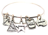 Christmas Star Stocking Tree Cookies And Milk Adorable Bangle Bracelet