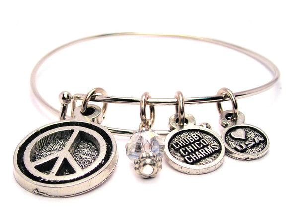 Peace Symbol Bangle Bracelet