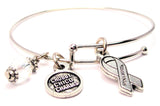 Spina Bifida Awareness Ribbon Bangle Bracelet