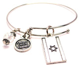 Israeli Flag Bangle Bracelet