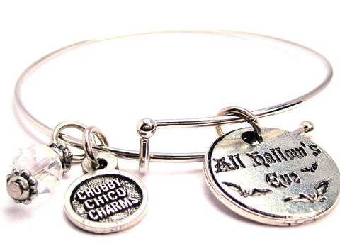 All Hallow's Eve Circle With Bats Expandable Bangle Bracelet