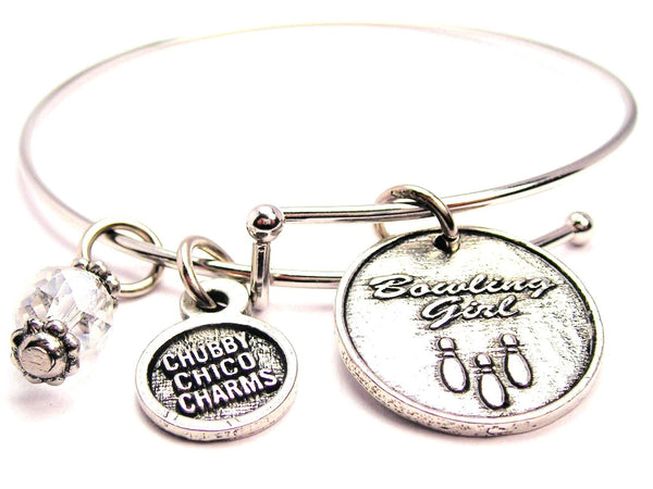 Bowling Girl Expandable Bangle Bracelet