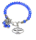 Happy Valentine's Day oval Splash Of Color Crystal Bracelet