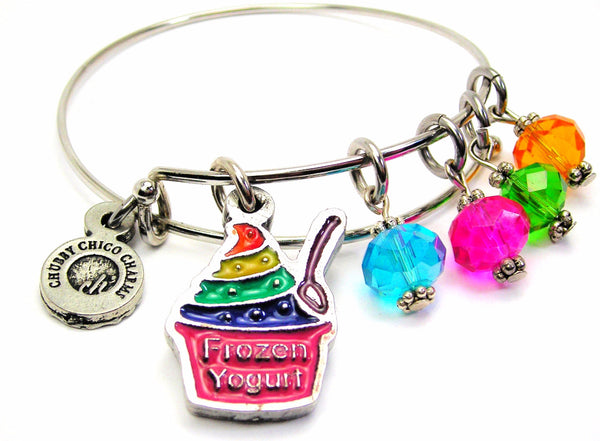 Rainbow Colored Frozen Yogurt With Crystals Bangle