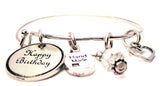 Happy Birthday Circle Bangle Bracelet