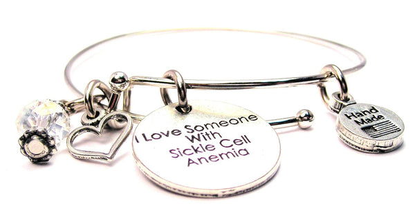 I Love Someone With Sickle Cell Anemia Expandable Bangle Bracelet