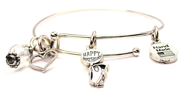 Happy Birthday Grim Reaper Expandable Bangle Bracelet