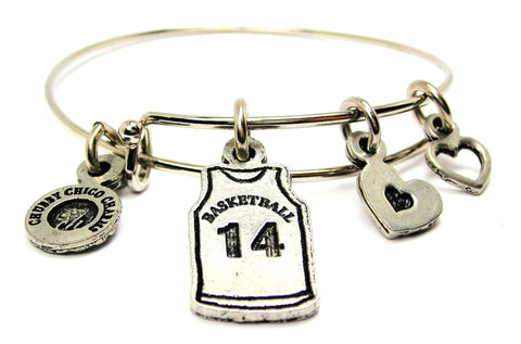 Basketball Jersey Choose Your Number Adjustable Wire Bangle Bracelet