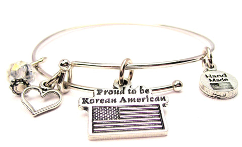 Proud To Be Korean American Expandable Bangle Bracelet