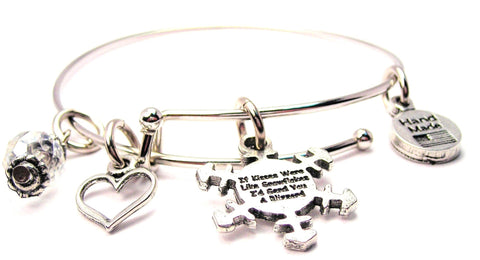 If Kisses Were Like Snowflakes I'd Send You A Blizzard Expandable Bangle Bracelet