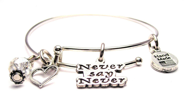 Never Say Never Expandable Bangle Bracelet