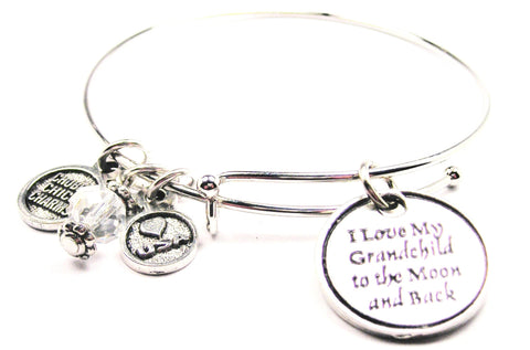 I Love My Grandchild To The Moon And Back Expandable Bangle Bracelet