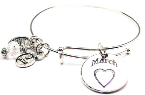 March Circle Bangle Bracelet