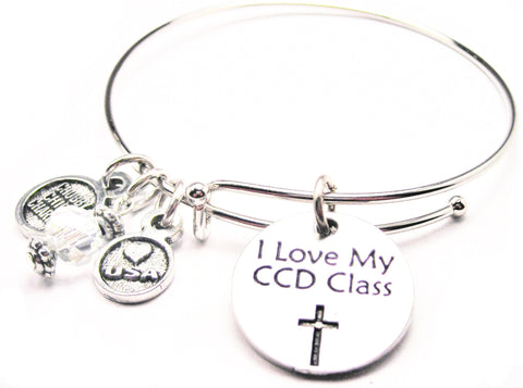 I Love My CCD Class Expandable Bangle Bracelet