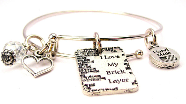 I Love My Brick Layer Expandable Bangle Bracelet