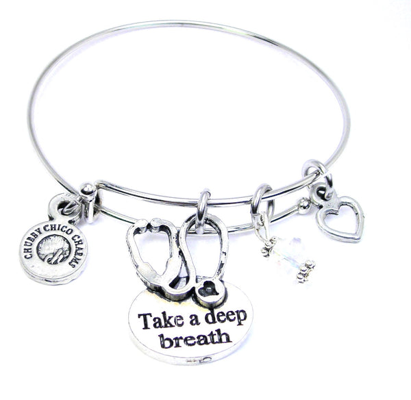 Take a deep breath stethoscope frontline Bangle Bracelet