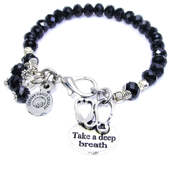 Take a breath stethoscope  Splash Of Color Crystal Bracelet