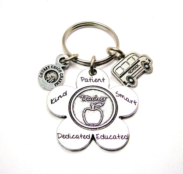 The Teacher Flower Key Chain