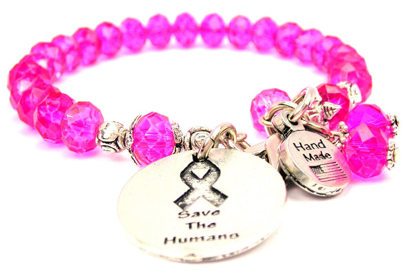 Save The Humans With Awareness Ribbon Splash Of Color Crystal Bracelet