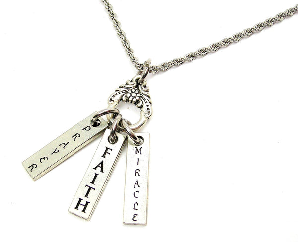 Prayer, Faith, Miracle Catalog Necklace