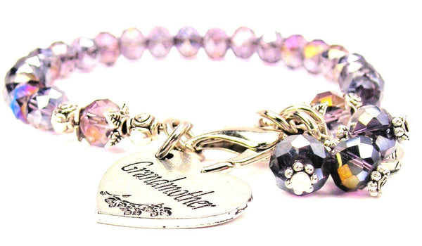 Grandmother Heart Splash Of Color Crystal Bracelet